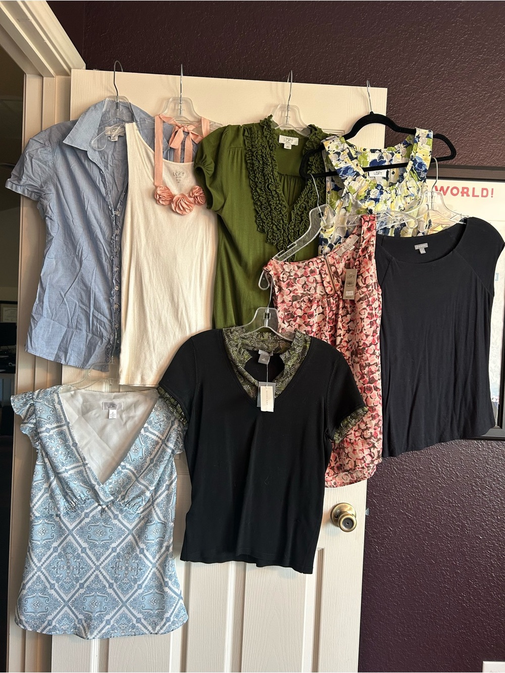 Lot of 8 Ann Taylor and LOFT blouses tops NWT, NWOT, VGUC, GUC 6 8 M MP S